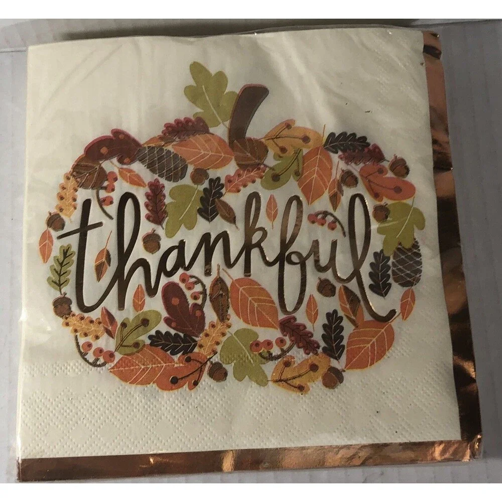 Hobby Lobby ￼1 Pack Napkins Thanksgiving 30 Count “Thanksgiving “ 6.5 X 6.5”